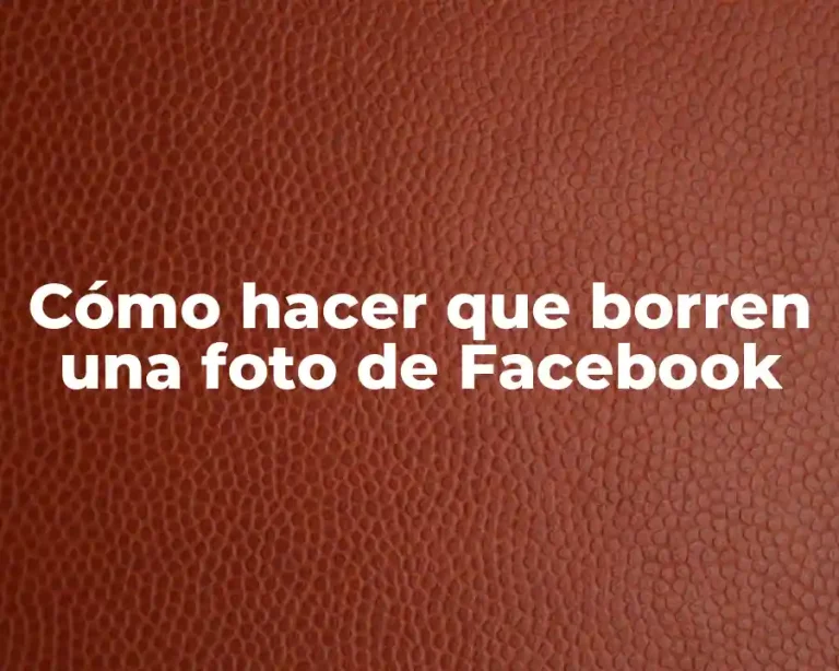 Cómo hacer que borren una foto de Facebook
