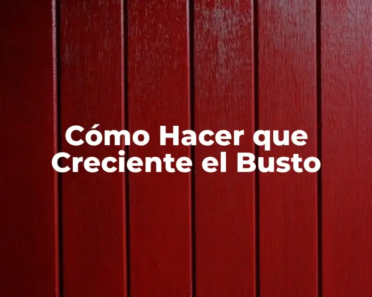 Cómo Hacer que Creciente el Busto