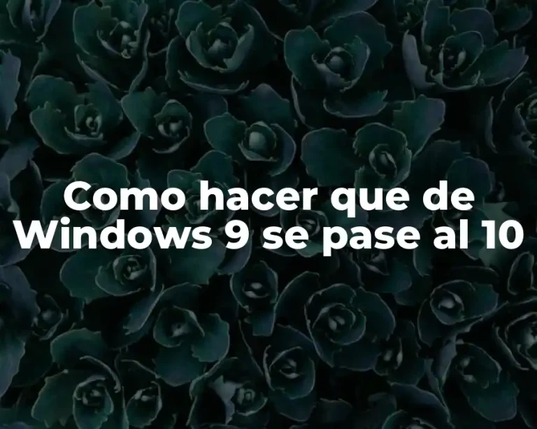 Como hacer que de Windows 9 se pase al 10