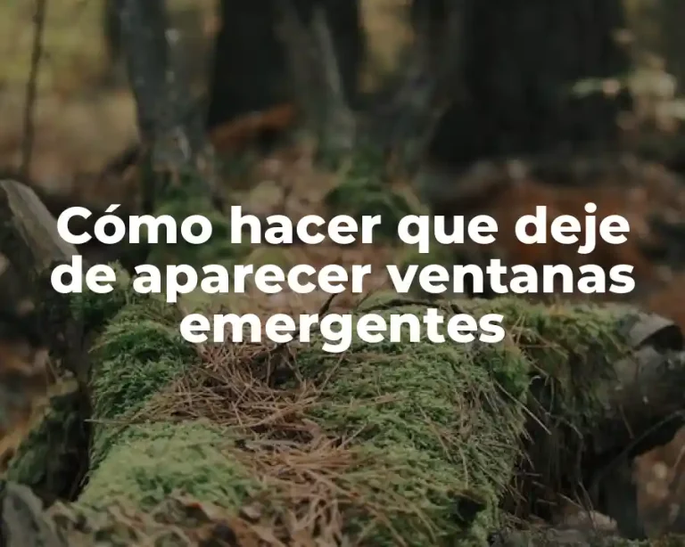 Cómo hacer que deje de aparecer ventanas emergentes