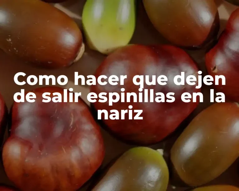 Como hacer que dejen de salir espinillas en la nariz