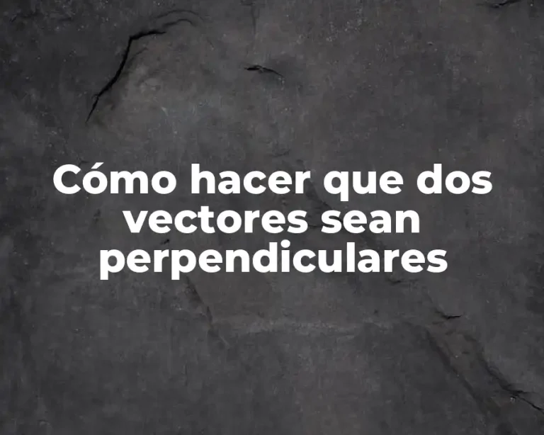 Cómo hacer que dos vectores sean perpendiculares