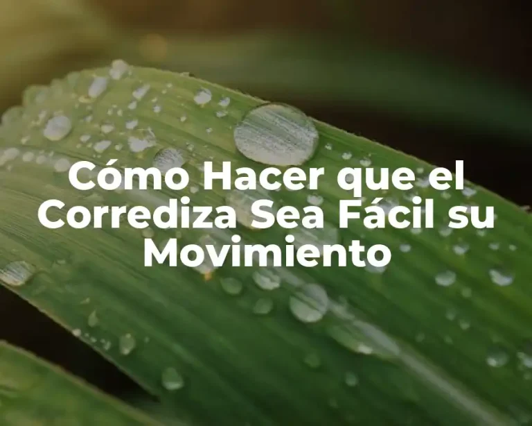 Cómo Hacer que el Corrediza Sea Fácil su Movimiento