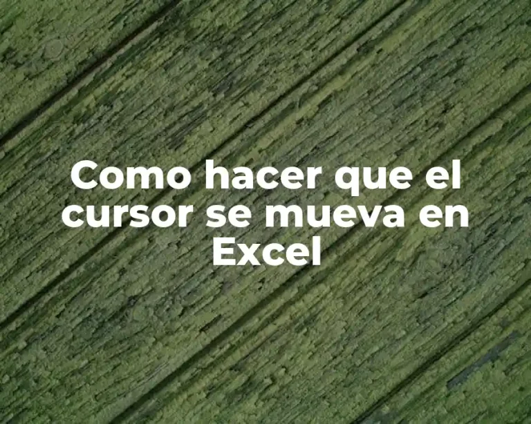 Como hacer que el cursor se mueva en Excel