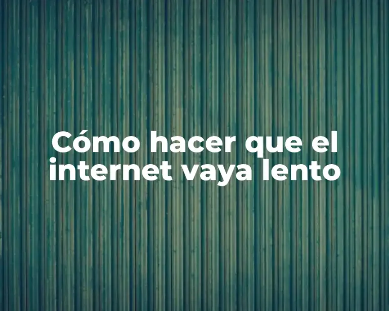 Cómo hacer que el internet vaya lento