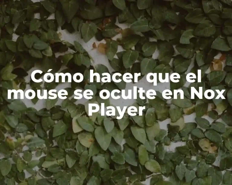 Cómo hacer que el mouse se oculte en Nox Player
