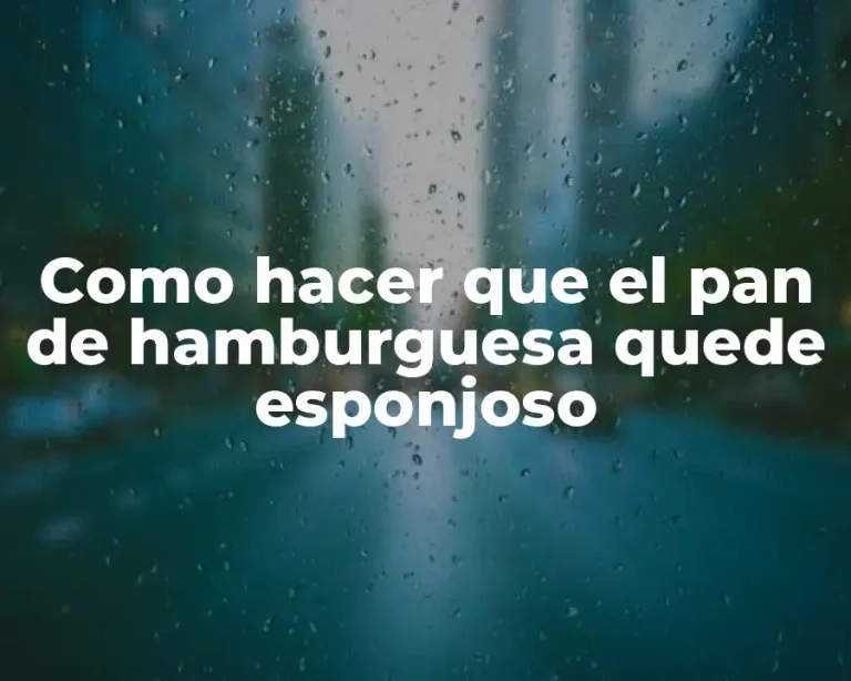 Como hacer que el pan de hamburguesa quede esponjoso