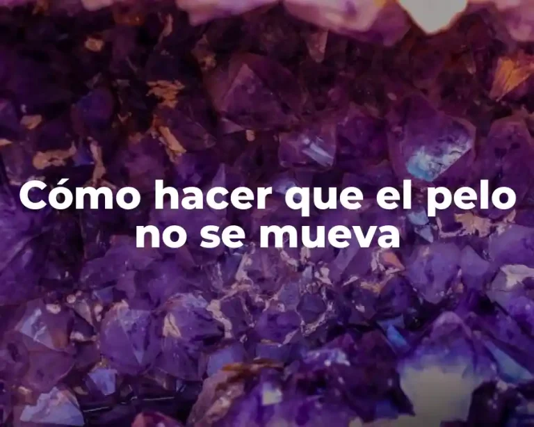 Cómo hacer que el pelo no se mueva