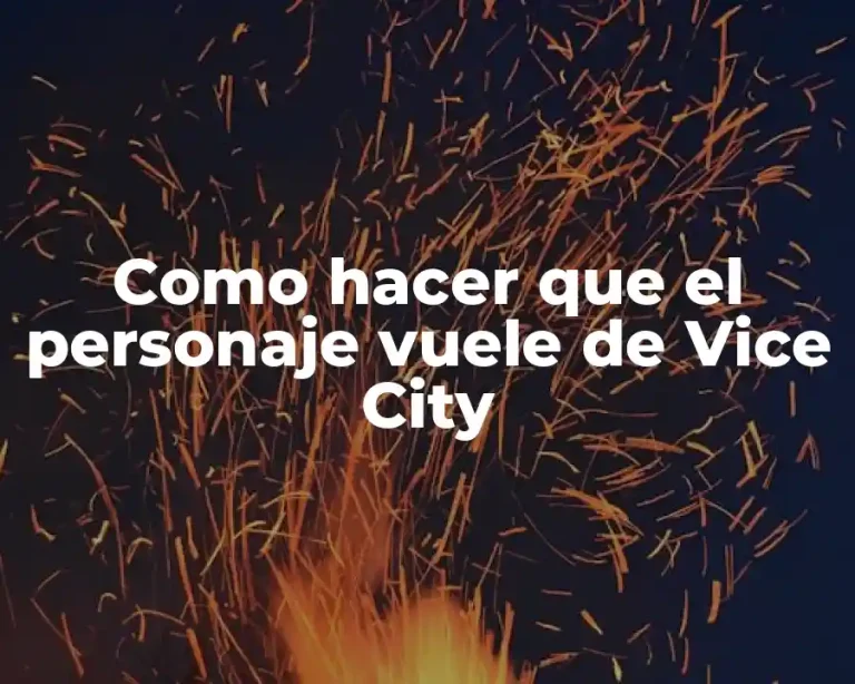 Como hacer que el personaje vuele de Vice City