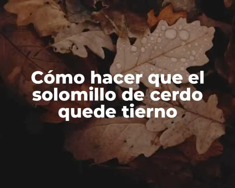 Cómo hacer que el solomillo de cerdo quede tierno