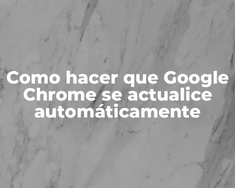 Como hacer que Google Chrome se actualice automáticamente