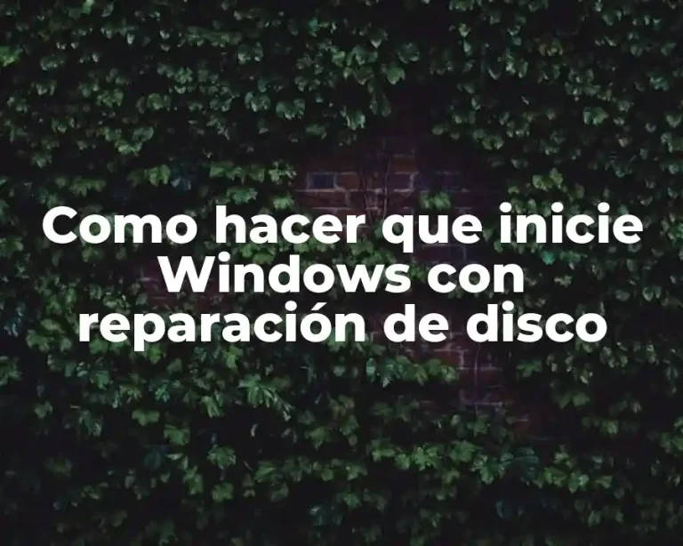 Como hacer que inicie Windows con reparación de disco