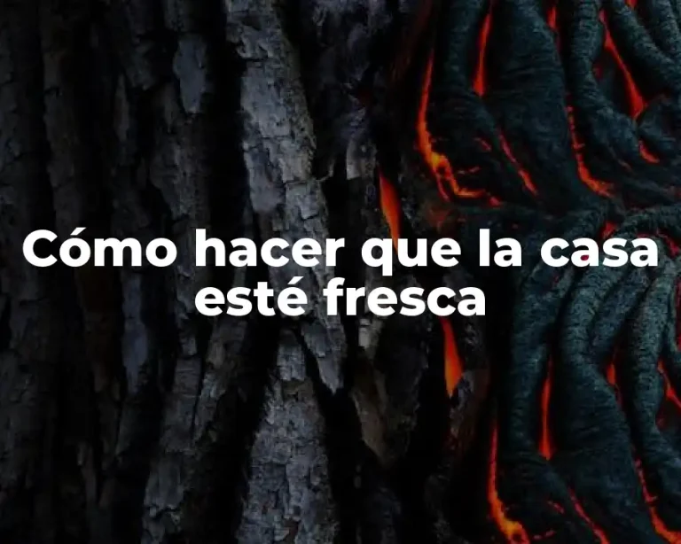 Cómo hacer que la casa esté fresca