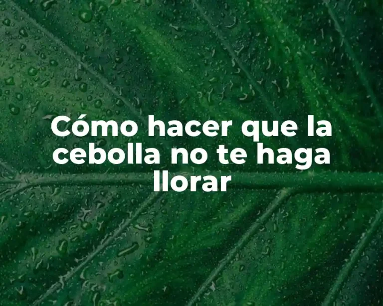Cómo hacer que la cebolla no te haga llorar