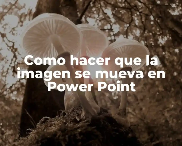 Como hacer que la imagen se mueva en Power Point