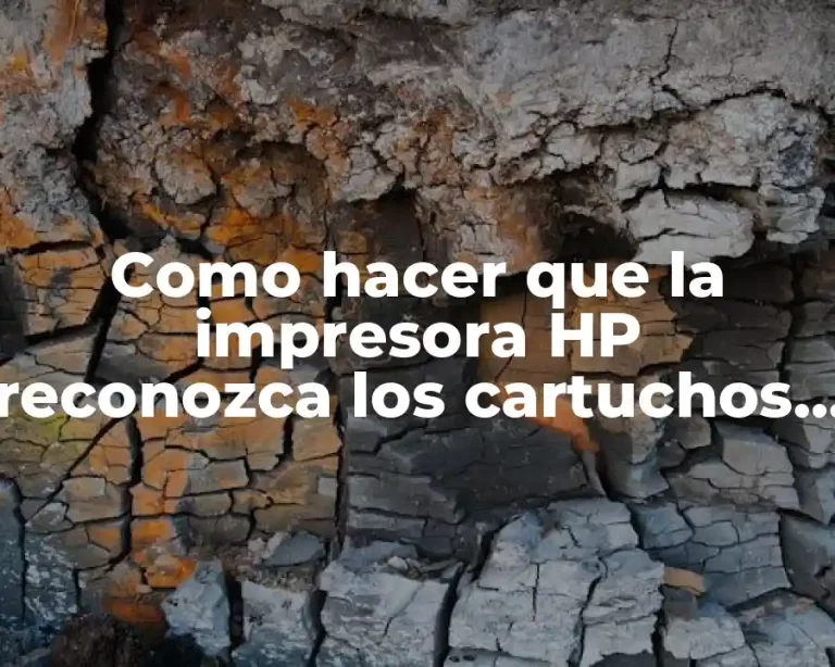 Como hacer que la impresora HP reconozca los cartuchos recargados