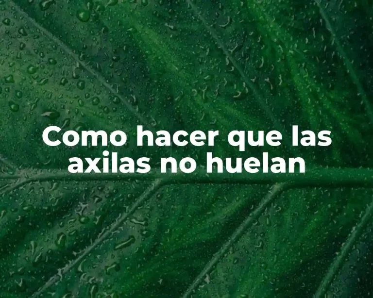 Como hacer que las axilas no huelan