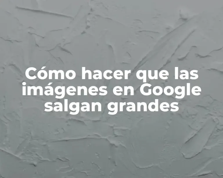 Cómo hacer que las imágenes en Google salgan grandes