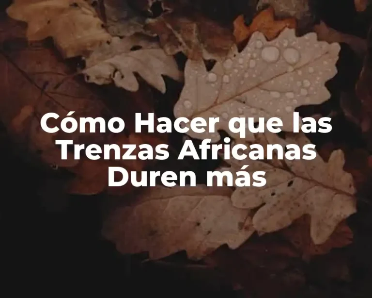 Cómo Hacer que las Trenzas Africanas Duren más