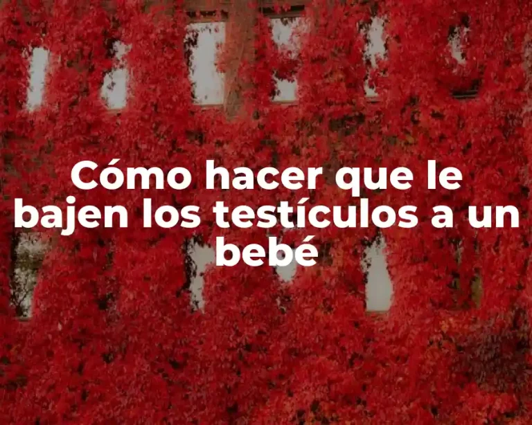Cómo hacer que le bajen los testículos a un bebé
