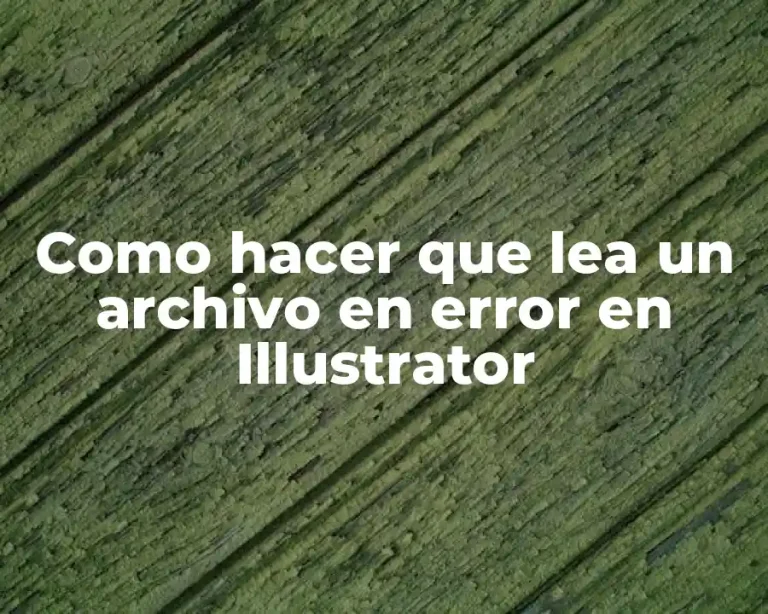 Como hacer que lea un archivo en error en Illustrator