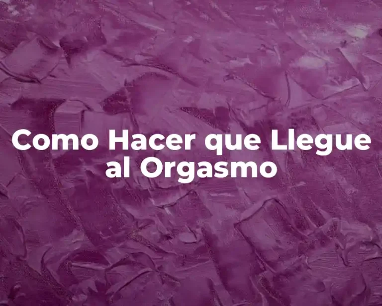 Como Hacer que Llegue al Orgasmo