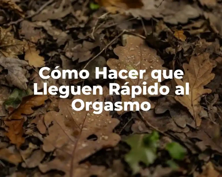 Cómo Hacer que Lleguen Rápido al Orgasmo