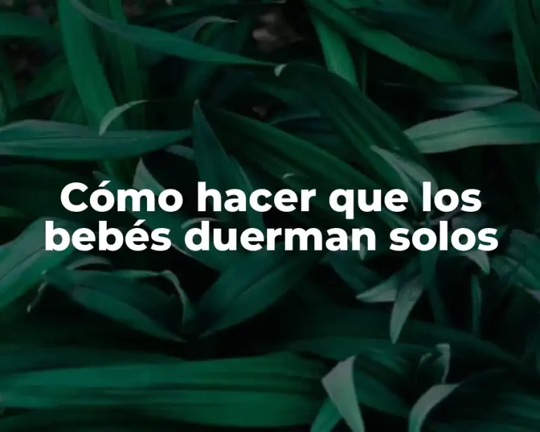 Cómo hacer que los bebés duerman solos