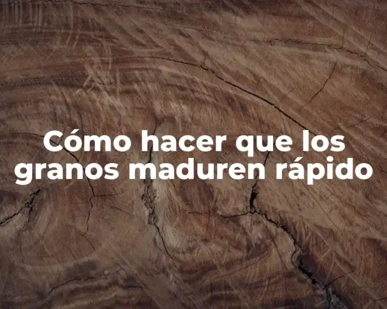 Cómo hacer que los granos maduren rápido