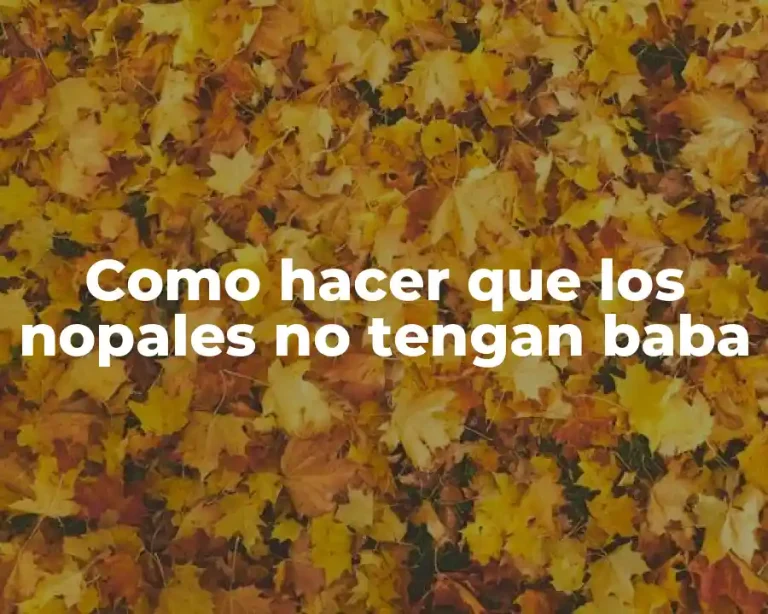 Como hacer que los nopales no tengan baba