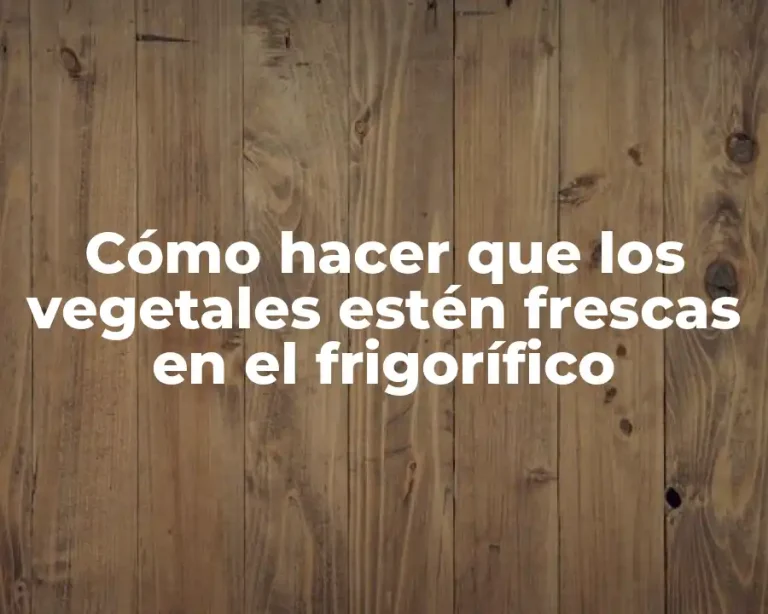 Cómo hacer que los vegetales estén frescas en el frigorífico