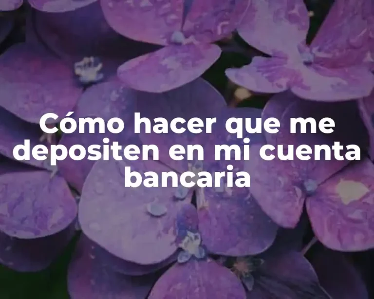 Cómo hacer que me depositen en mi cuenta bancaria