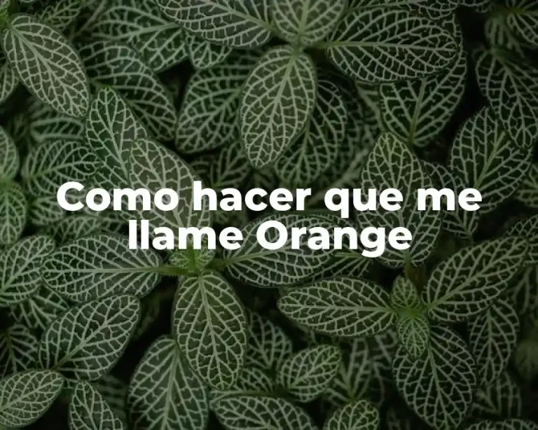 Como hacer que me llame Orange