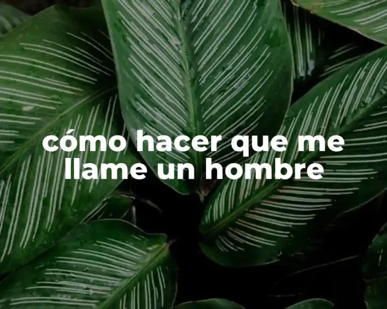 cómo hacer que me llame un hombre