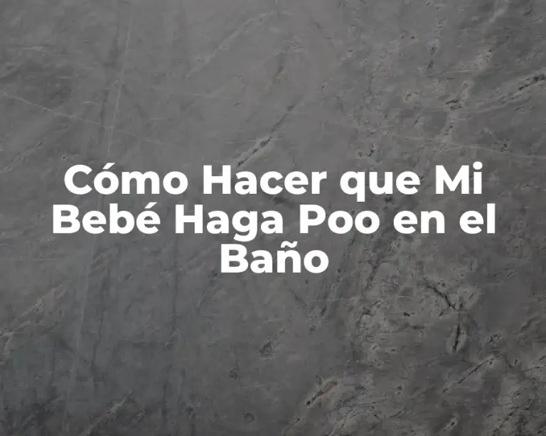 Cómo Hacer que Mi Bebé Haga Poo en el Baño