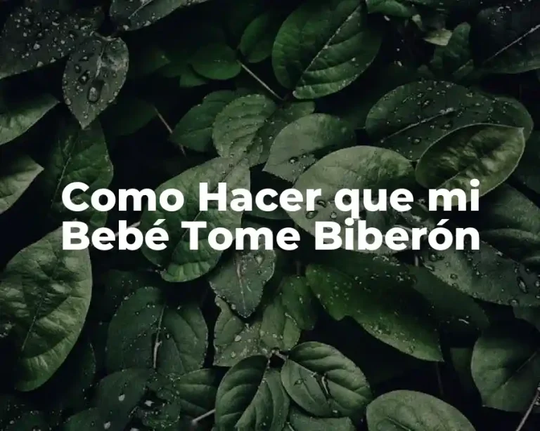 Como Hacer que mi Bebé Tome Biberón