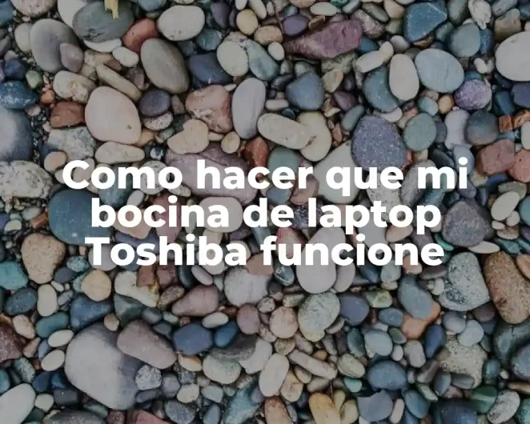 Como hacer que mi bocina de laptop Toshiba funcione
