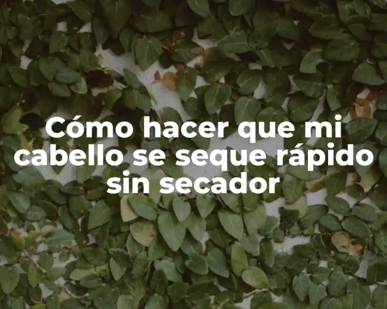 Cómo hacer que mi cabello se seque rápido sin secador