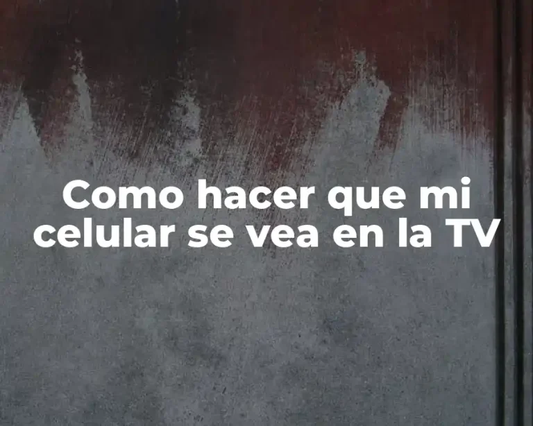 Como hacer que mi celular se vea en la TV