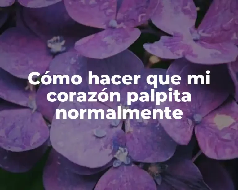 Cómo hacer que mi corazón palpita normalmente