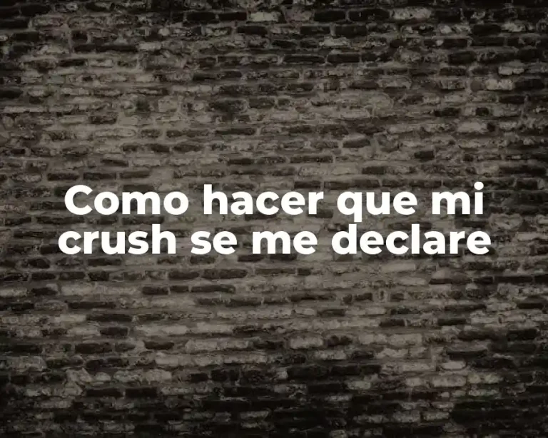Como hacer que mi crush se me declare