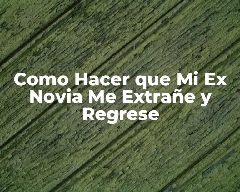 Como Hacer que Mi Ex Novia Me Extrañe y Regrese