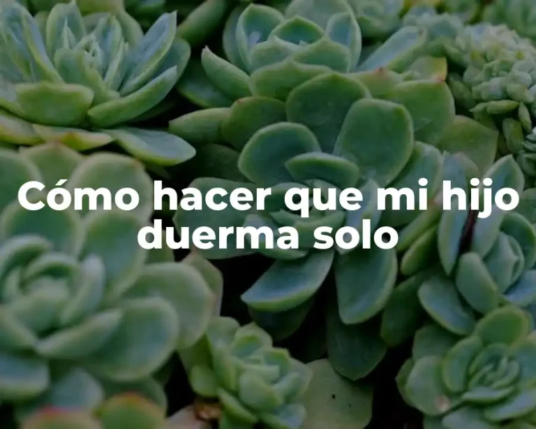 Cómo hacer que mi hijo duerma solo