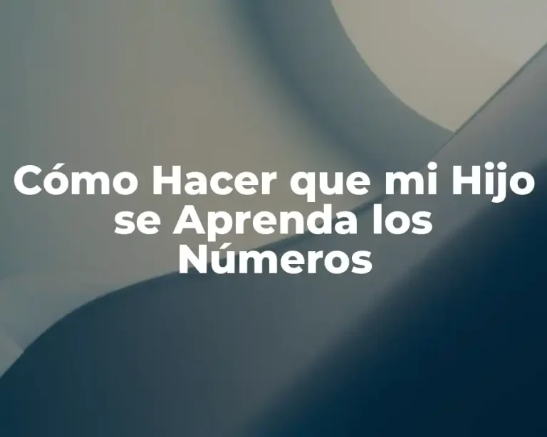Cómo Hacer que mi Hijo se Aprenda los Números