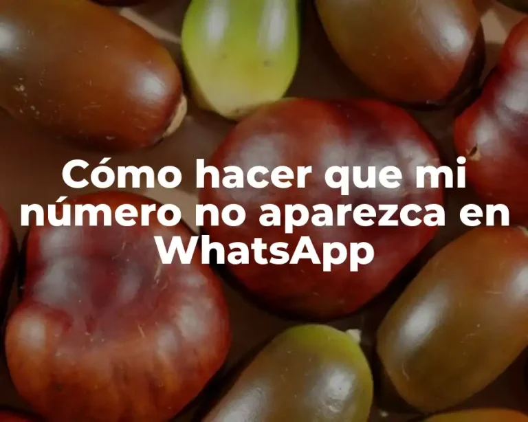 Cómo hacer que mi número no aparezca en WhatsApp