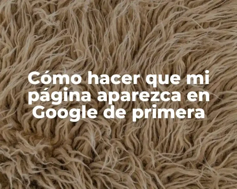 Cómo hacer que mi página aparezca en Google de primera