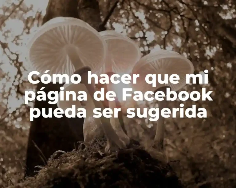 Cómo hacer que mi página de Facebook pueda ser sugerida