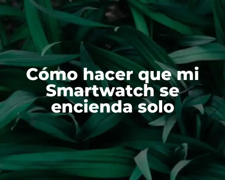 Cómo hacer que mi Smartwatch se encienda solo