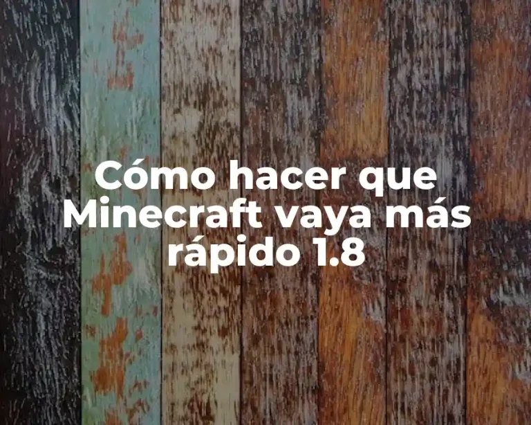 Cómo hacer que Minecraft vaya más rápido 1.8
