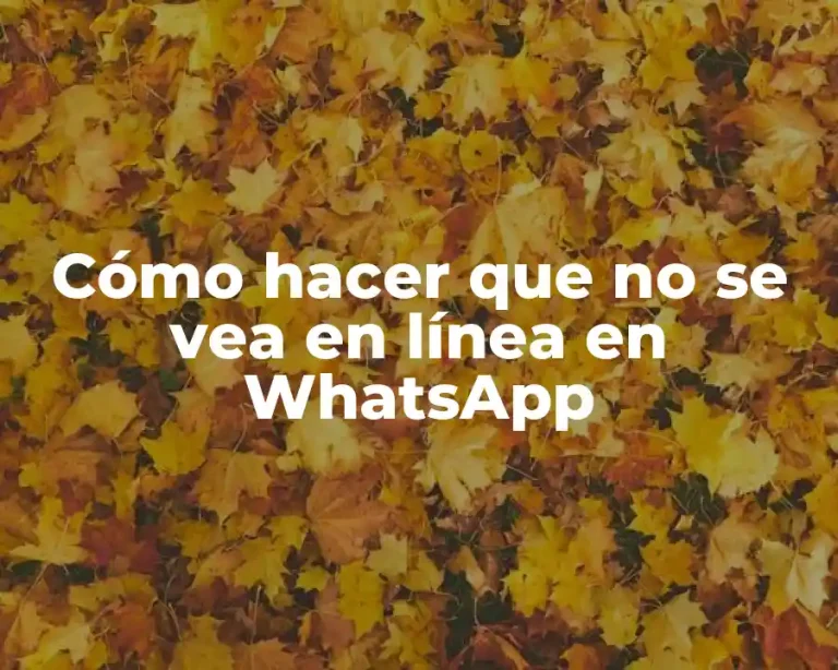 Cómo hacer que no se vea en línea en WhatsApp